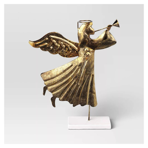 Étagère de cheminée moderne en métal poli pour la décoration de la maison, du salon, de la table et de l'entrée, par Ambience Lifestyle - Product Image 3