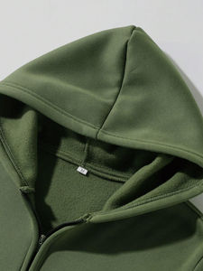 High Quality Unisex Cotton Blended Basics Quarter <b>Zip</b> Solid Color Hoodie Custom Wholesale Men's Fleece Sweatshirts - Product Image 3