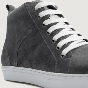 Venta al por mayor con estilo de gamuza gris alta zapatillas de deporte de cuero genuino para los hombres de moda Casual de alta calidad de la marca OEM zapatillas formales de los hombres - Product Image 2