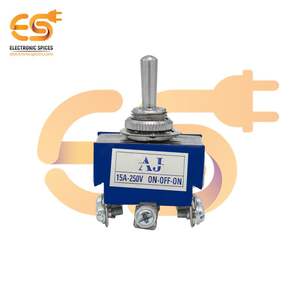 TEN1322 Heavy Duty 15A 250V Interruptor de palanca de metal 6 pines DPCO ON-OFF-ON con alta capacidad de corriente - Product Image 1