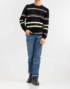 Pull pour homme en coton épais tricoté à la main à col rond à manches longues, respirant, taille plus - Product Image 2
