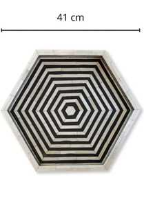 Bandeja de servicio con incrustaciones de hueso de fregona Floral de madera Natural hecha a mano ecológica de alta calidad personalizada para el hogar inspirado en la India - Product Image 2