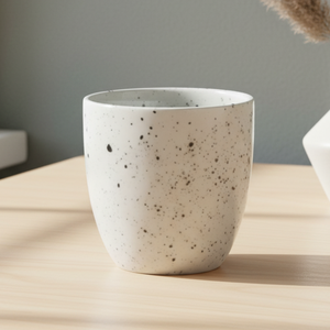 แก้วชาพอร์ซเลนคุณภาพพรีเมียม 3461009-0.15 ดีไซน์นอร์ดิก ทนทาน 150 มล. สีดำพ่นลายจุดขาว - Product Image 5