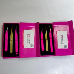 Pince à épiler de précision GETUP BROSONS IMPEX en acier inoxydable à pointe lisse pour isolation des cils/45, en plasma doré - Product Image 5