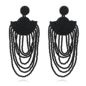 ต่างหูวินเทจปักลายลูกปัดคุณภาพดี งานปักมือ ราคาถูก - Product Image 1