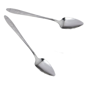 Cuillère pamplemousses en acier inoxydable fait à la main personnalisé produit de haute qualité cuisine argent vaisselle bord dentelé cuillère à dessert - Product Image 4