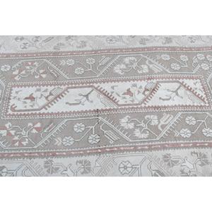 Alfombra Turca, Alfombra de 5x8 pies, Alfombra con diseño de plantas y árboles blancos - Product Image 5