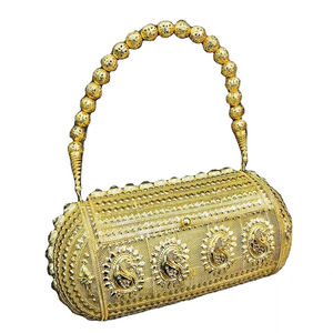 Embrague de metal Nupcial Metal Piedra Embrague Diseñador Hecho a mano Hecho en India Embrague hecho a mano - Product Image 1