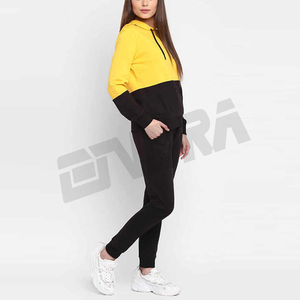 Conjunto de sudadera con capucha y Jogger de moda para mujer con un diseño de bloque de color atrevido, chándal cómodo perfecto para estilo callejero o trajes de viaje - Product Image 2