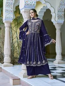 Parte inferior de Kurtis con corte Mayra indio y pakistaní para mujer con Dupatta New Pakistani Fox Georgette bordado trabajo a mano venta en línea - Product Image 3