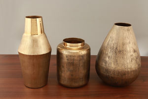 Vase moderne de luxe en métal texture martelée pour la décoration intérieure chambre salon mariage table comme pot de fleur - Product Image 4