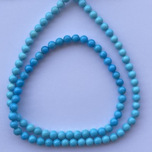 6มิลลิเมตร8มิลลิเมตร10มิลลิเมตรธรรมชาติสีฟ้าแอริโซนาสีฟ้าครามเรียบรอบรูปร่างพลอยลูกปัดสาระเครื่องประดับทำราคาโรงงานอาลีบาบา DIY - Product Image 2