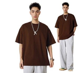 Ropa de hombre 2025 Colección de verano Camiseta de algodón 100% funcional de alta densidad 255G Color sólido Hombro de manga corta - Product Image 1