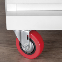 Emuca España Modelo 2041020 Juego de 4 Ruedas para Muebles Deslizantes 2 Rojas 50mm Diámetro Acero y Plástico con Placa de Montaje