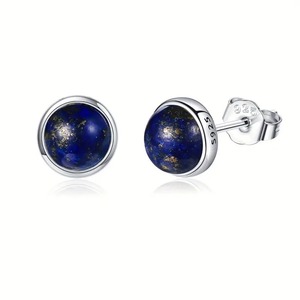 Offre Spéciale 2025 naturel Lapis Lazuli boucles d'oreilles en argent Sterling 925 argent hypoallergénique goujons pour femmes prix usine Alibaba - Product Image 1
