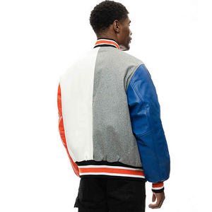 Veste universitaire personnalisée multicolores pour hommes, corps en laine, manches en cuir, style universitaire, streetwear, bomber - Product Image 6