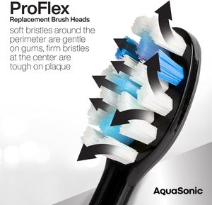 Cabezales de cepillo de repuesto AquaSonic Proflex | ADA aceptado | para dientes más blancos y cuidado de las encías (paquete de 8 negros) - Product Image 5