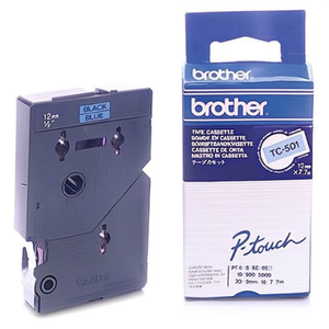 Cinta Adhesiva para Oficina Brother P-touch TC-501, 12 mm x 7.7 m (Ancho x Largo), Azul/Negro, Casete de Etiquetas BROTHER - Product Image 3