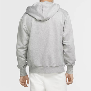 Sudadera con Capucha Gris para Hombre, Corte Holgado, Informal, Tejida, Manga Larga, Color Sólido, Diseño con Bolsillos, Ropa de Otoño - Product Image 5