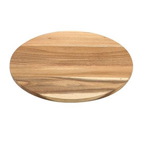 Plateau rond en bois rustique fait à la main, plateau de petit-déjeuner en bois massif de luxe, minimalisme, plateau décoratif pour ottoman, utilisation au restaurant - Product Image 1
