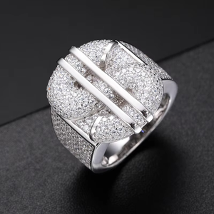 Unisex Dollar Money Iced Out Baguette VVS1 Moissanite Cruz Anillos S925 Plata Para Hombres - Product Image 3