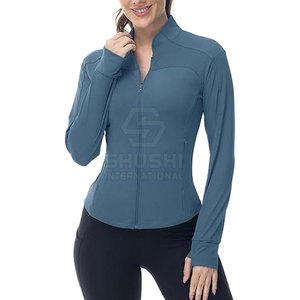 Veste de yoga respirante à la mode pour vêtements de sport Poches extérieures à fermeture éclair Design de luxe Logo personnalisé Haute qualité écologique - Product Image 3