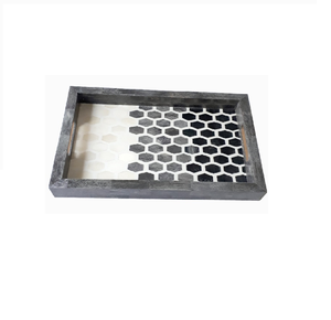 Hermosa bandeja para servir comida hecha a mano, combinación de madre de perla y hueso, arte de incrustaciones, fabricante de Bandejas para servir con incrustaciones indias - Product Image 2