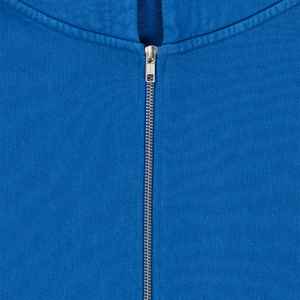 เสื้อฮู้ดซิปผ้าฟลีซเนื้อเรียบ 100% ผ้าฝ้าย สำหรับฤดูหนาว ปักลาย คุณภาพสูง 360 กรัม พิมพ์ลายสกรีน สีน้ำเงินรอยัล รับสั่งทำตามแบบ MOQ ต่ำ - Product Image 4