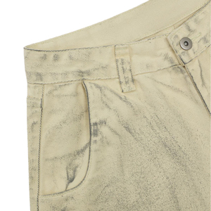 Jeans ample et régulier délavés pour hommes, couleur crème, quantité minimale de commande bas 2026 - Product Image 3