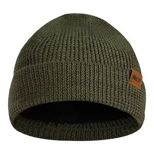 Bonnet à revers Hip Hop côtelé en acrylique pour femme - Product Image 4