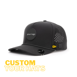 Gorra de golf impermeable de 5 paneles con logo bordado personalizado, OEM/ODM, de alto rendimiento, snapback, de secado rápido, al por mayor - Product Image 1