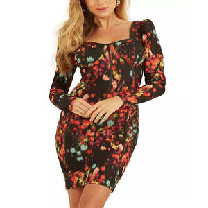 Abito Bustier Rachel da Donna For Guess con Stampa Floreale Sfumata, Maniche a Sbuffo, Vestibilità Comoda, Taglia Small - Product Image 1