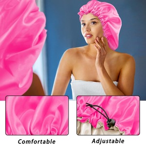 Bonnet de cheveux en satin personnalisé pour femmes, vêtements de nuit avec logo pour le sport et la plage - Product Image 4