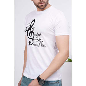 T-shirt col rond 100 % coton Kevin, respirant et épais, tissu jersey 250 g/m², impression sérigraphique, motif 3D - Product Image 4