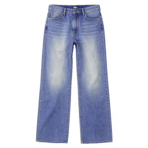 Pantalones vaqueros de mujer de tiro bajo, pierna ancha, estilo boyfriend, lavados, de ajuste holgado, estampados, con contraste de color, estilo urbano, de mezclilla, para verano, informales, OEM ODM - Product Image 5