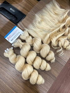 Venta caliente de vapor de onda suelta cabello vietnamita extensiones de cabello rubio al por mayor tejido de cabello humano directo de fábrica - Product Image 2