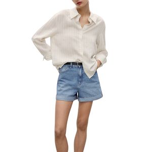 Shorts de Mezclilla Ajustados de Cintura Alta para Mujer, Estilo Vintage, Cómodos, Casuales, de Verano - Product Image 1