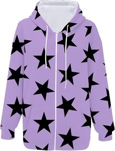 Nouveau sweat à capuche oversize pour femme, style veste à épaules tombantes, avec motif étoile, cordon de serrage, streetwear, manches longues - Product Image 2