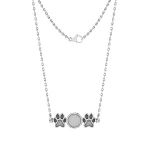 Colgante de Plata de Ley 925 de la Mejor Calidad con Forma de Huella de Perro, Semi-Montado, para Collar, con Resina para Cenizas, Accesorio de Joyería - Product Image 1