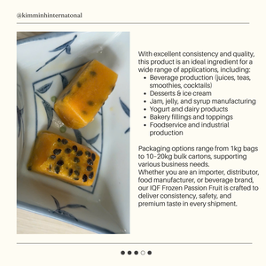 Cube de purée de fruits de la passion congelés IQF avec graines goût sucré naturel-stockage 18C du Vietnam - Product Image 4