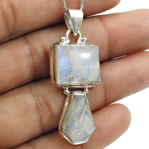Colgantes de piedras preciosas de arcoíris naturales de Plata de Ley 925 hechos a mano, joyería de piedra natal fina a la moda a granel - Product Image 4