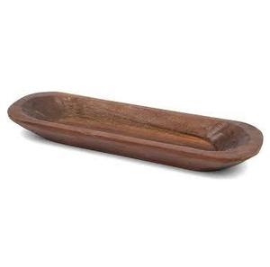 Cuenco Ovalado Largo de Madera Maciza Tallada a Mano, Bandeja Decorativa de Madera para Frutas, Decoración Rústica para el Hogar y Centro de Mesa - Product Image 4