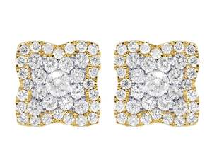 Boucles d'oreilles en or 10 carats jaune avec diamants cultivés en laboratoire Bijoux élégants pour femmes - Product Image 1