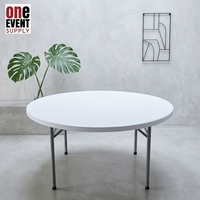 Table ronde pliable blanche de 60 pieds, très résistante, en plastique PE, pour les mariages, les fêtes, les événements et l'usage domestique