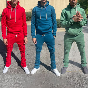 ชุดวิ่งผ้าฝ้ายพิมพ์ลายเทอร์รี่กางเกงวอร์มและมีฮู้ดชุดวอร์มสำหรับผู้ชาย - Product Image 1