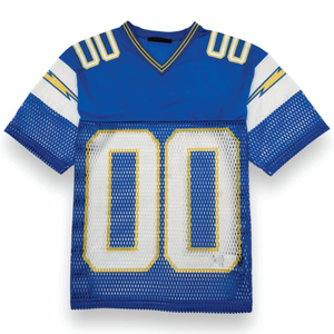 Maillot de football américain à la mode avec impression sublimée du logo brodé et streetwear à manches courtes en maille respirante - Product Image 5