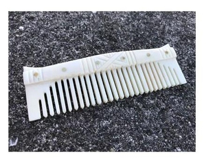 Peigne à cheveux moderne en os de buffle de qualité, style fleur sculptée, agate d'Inde, os naturel, écologique, fait main, prix de gros - Product Image 2