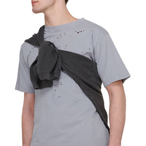 T-shirt Offre Spéciale léger de haute qualité en détresse personnalisé impression en détresse respirant coton hommes t-shirt blanc en gros - Product Image 5