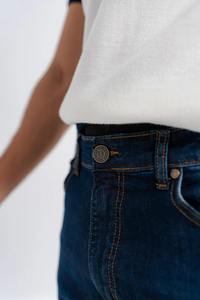 กางเกงยีนส์ของผู้ชายกางเกงผ้าฝ้ายมีกระดุมตกแต่งสำหรับฤดูหนาว - Product Image 5