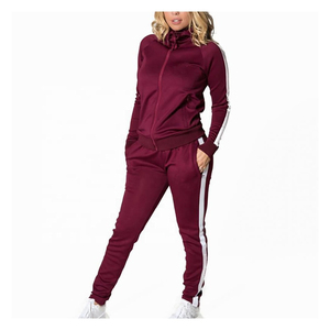Wholesale Customized Streetwear Women Hooded Stretchy Cotton Fleece Fitted Sweatsuits Workout Tracksuit Set Acid Wash - Product Image 4